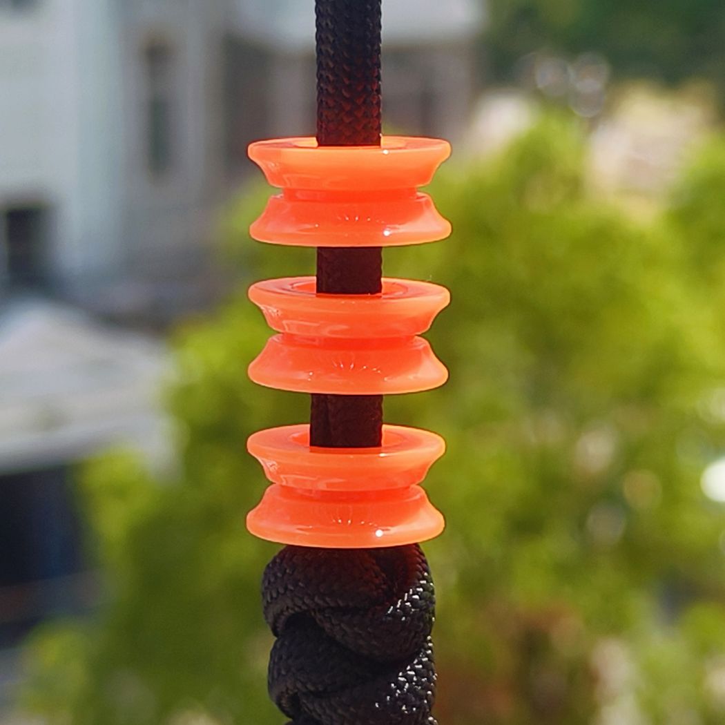 SnakeSword Orange Resin Bead Beacelet Paracord Beads & Accessories 3 pcs