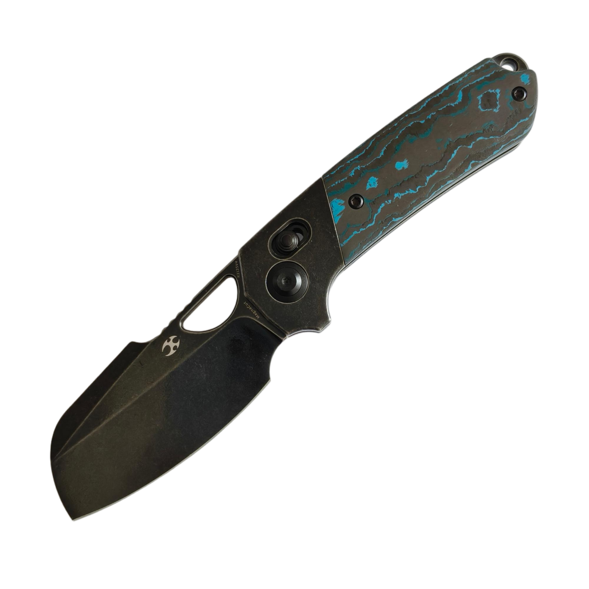 Kansept Nahual K2125V4 Blackwash Magnacut Blade Blackwash Titanium Arctic Storm Fatcarbon Handle Crossbar Lock