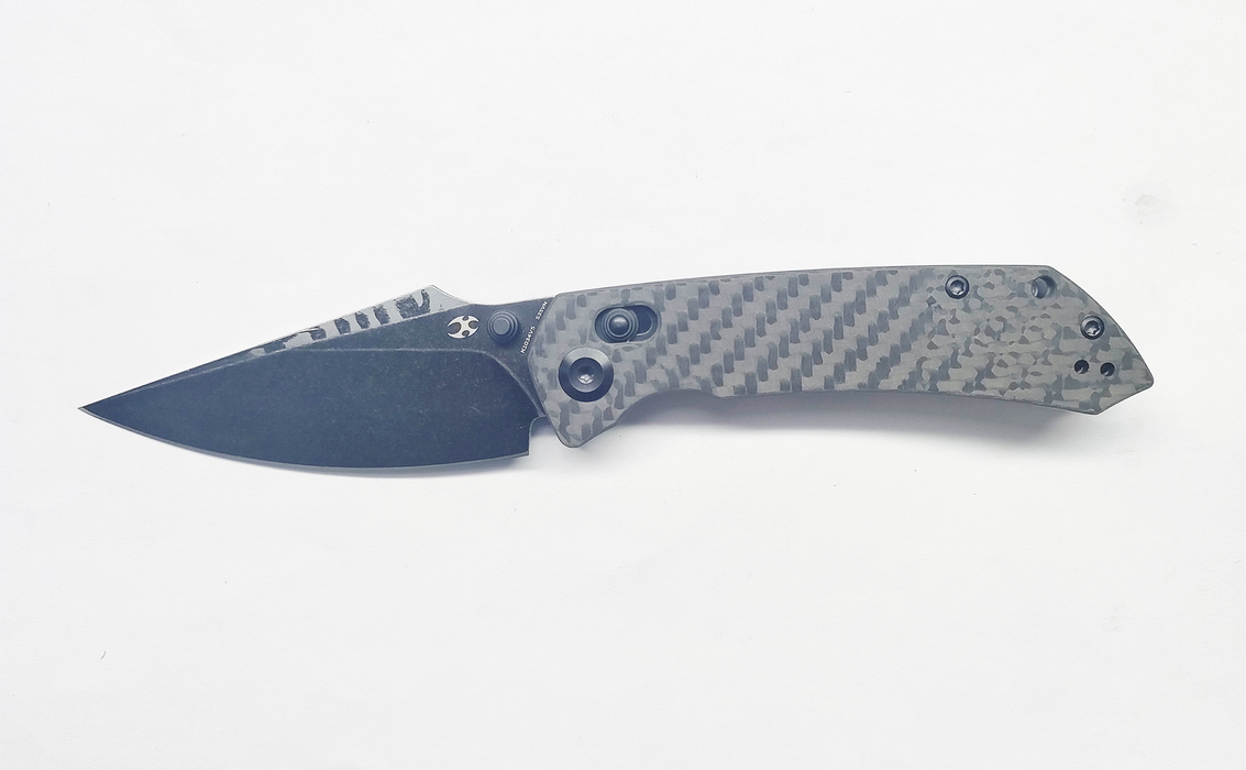 KANSEPT Fenrir K1034V5 CPM-S35VN Blade Twill Cabrbon Fiber Handle Crossbar Lock Knife
