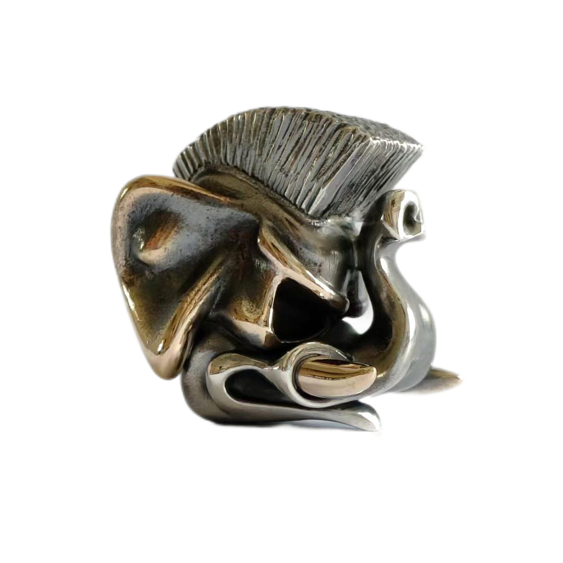 Cpprhd Elephant Bead Brass Silver Custom Knife lanyard bead
