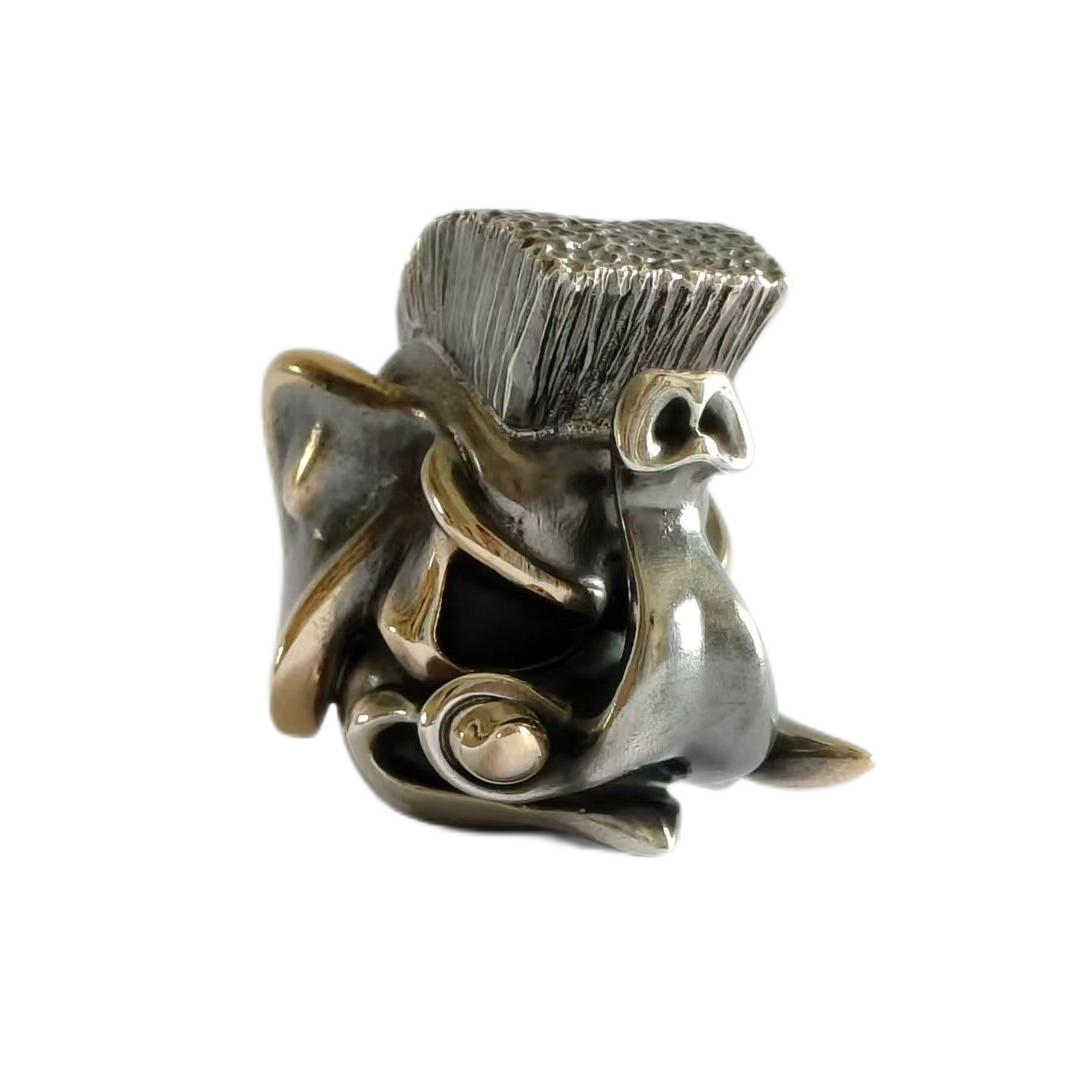 Cpprhd Elephant Bead Brass Silver Custom Knife lanyard bead