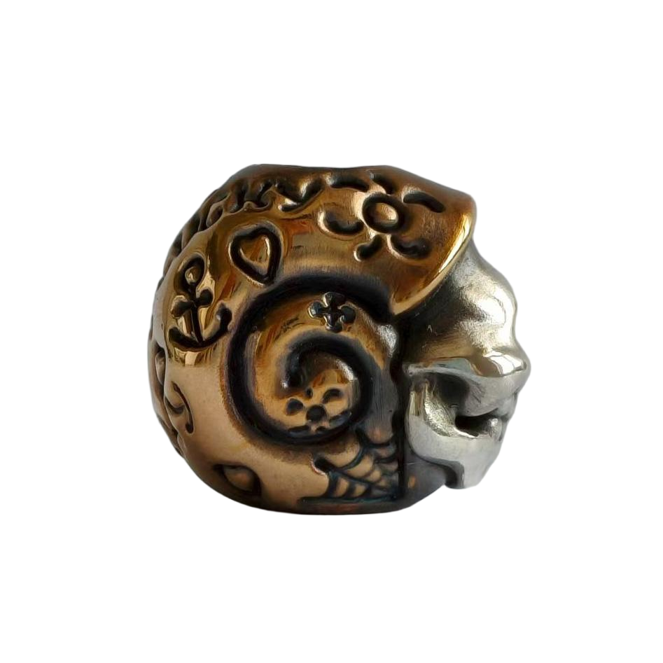 Phase Objects Snail Bead Brass Silver Custom Knife lanyard bead Handmake