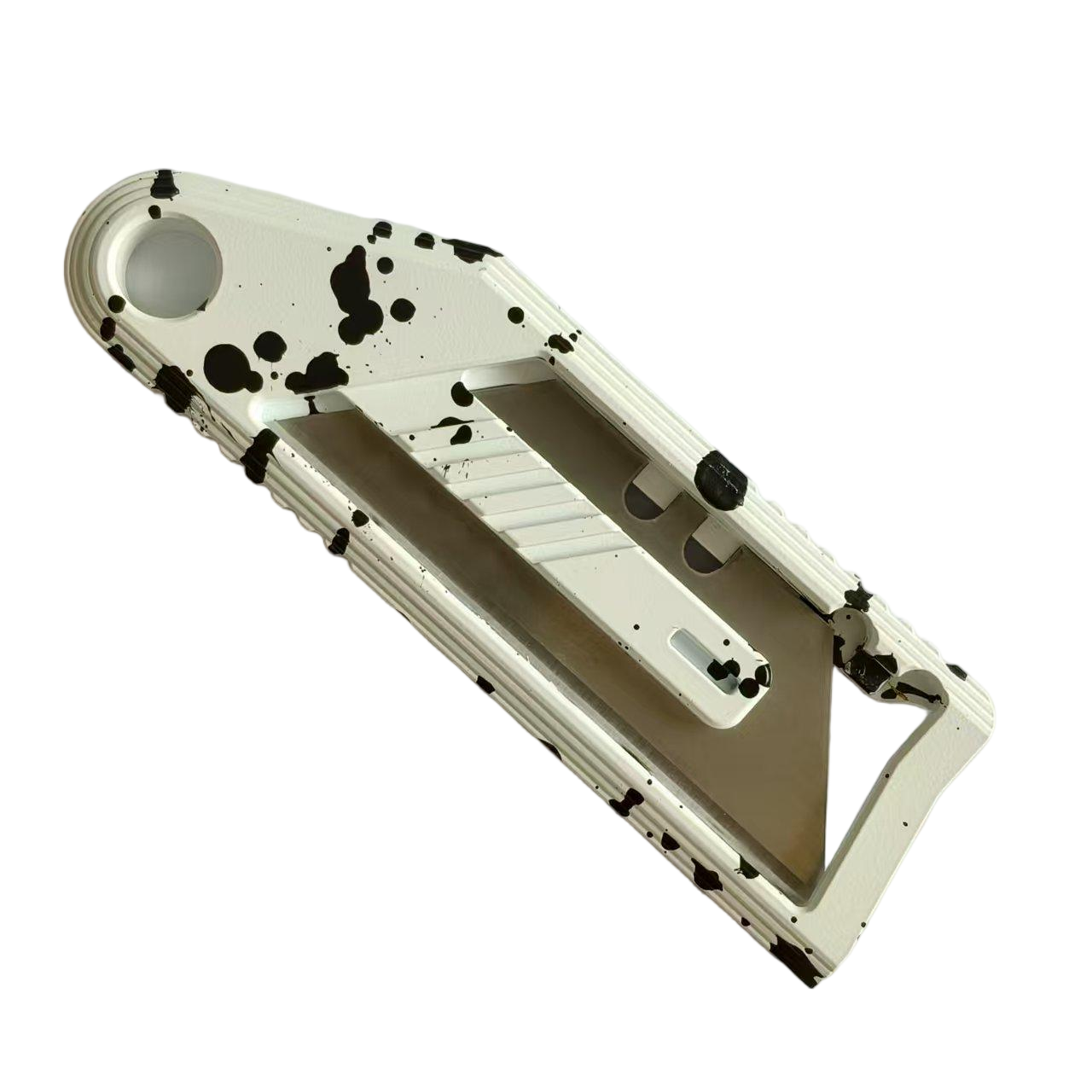 SnakeSword Titanium Utility knife Tools Cerakote Coating Black and white splash color Edc Gear
