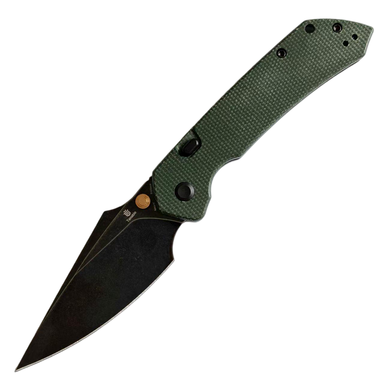 Tenable knives Fenrir B1034H4 Nitro-V Blade Green Micarta Handle Top Liner Lock Folding Knife