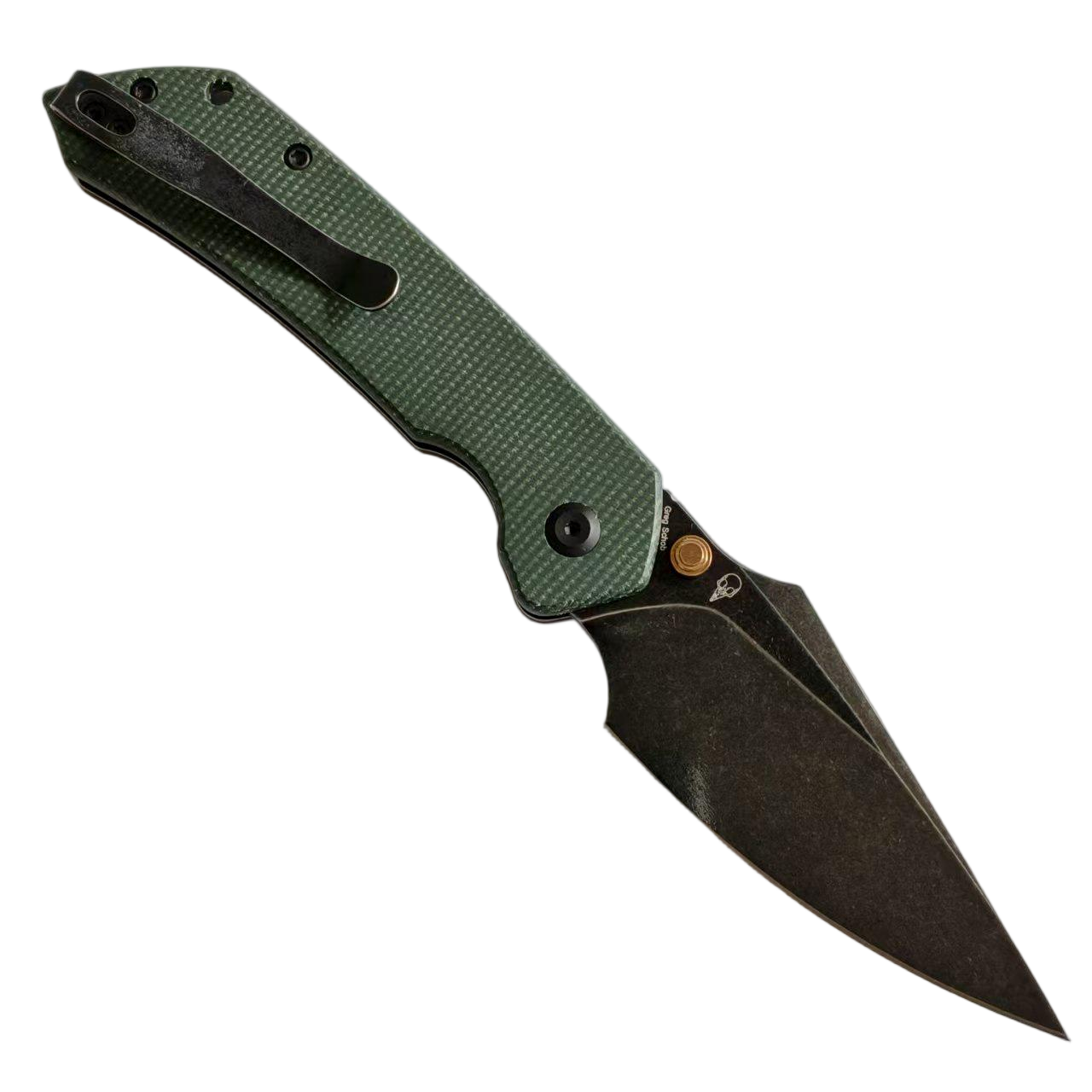 Tenable knives Fenrir B1034H4 Nitro-V Blade Green Micarta Handle Top Liner Lock Folding Knife