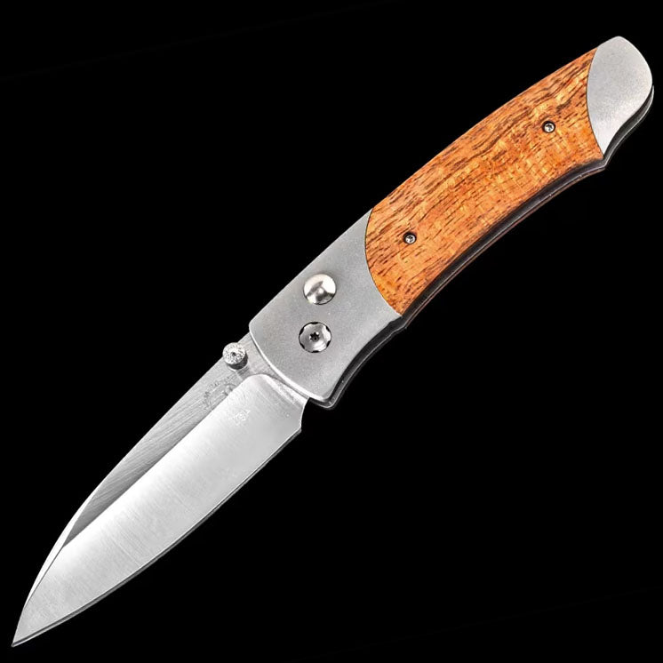 William Henry A200-13 CPM-20CV Blade Titanium+Wood Handle Pocket knife Button Lock