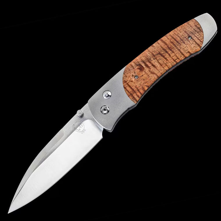 William Henry A300-13 CPM-20CV Blade Titanium+Wood Handle Pocket knife Button Lock