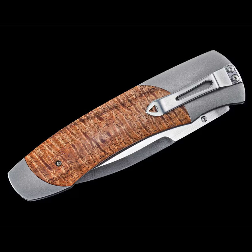 William Henry A300-13 CPM-20CV Blade Titanium+Wood Handle Pocket knife Button Lock