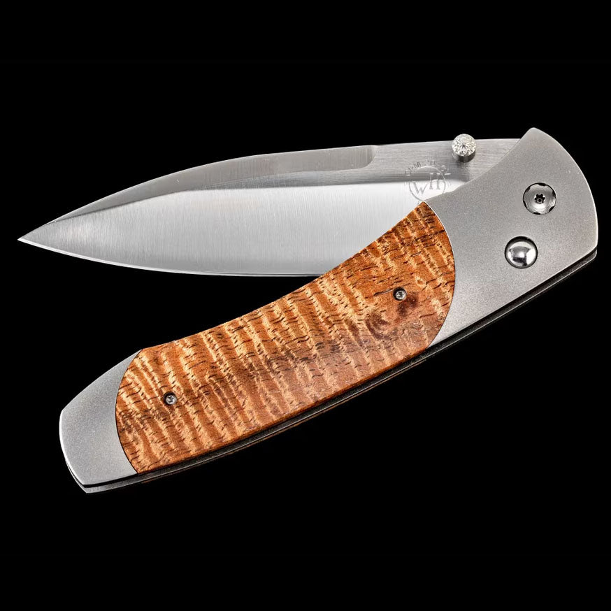 William Henry A300-13 CPM-20CV Blade Titanium+Wood Handle Pocket knife Button Lock