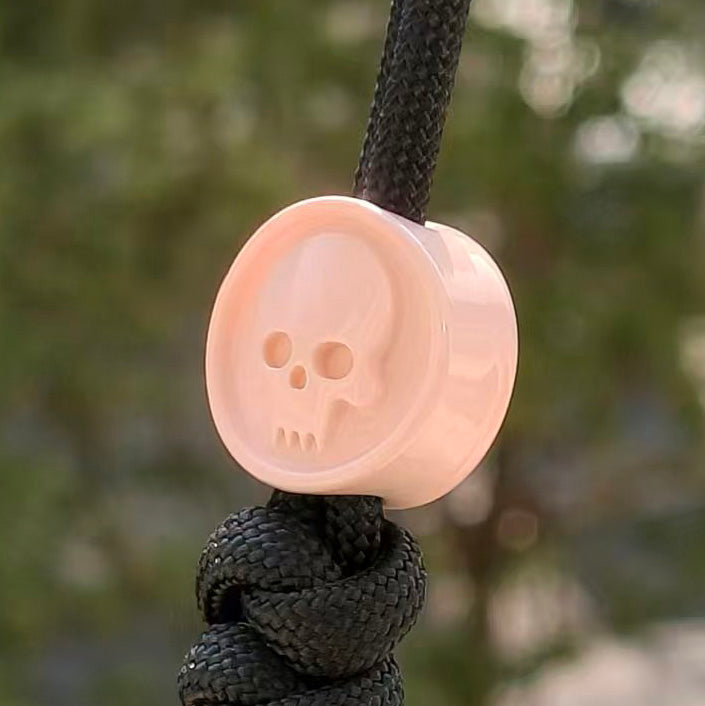 SnakeSword Resin Lanyard Beads Light Pink Resin Skull Knives Beads 3 PCS