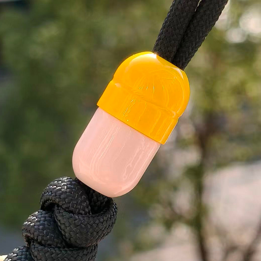 SnakeSword Capsule Resin Lanyard Beads Yellow+White Knife Lanyard Beads 3 PCS