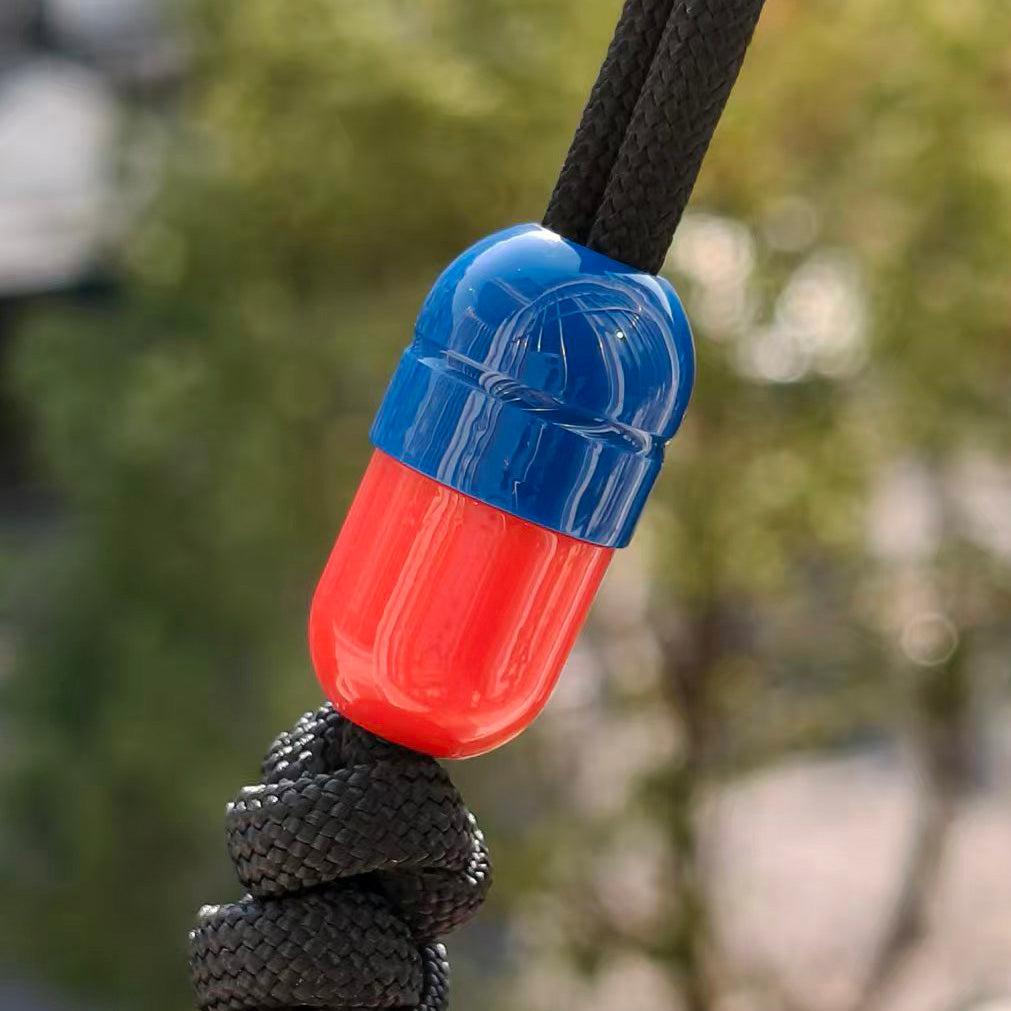 SnakeSword Capsule Resin Lanyard Beads Blue+Red Knife Lanyard Beads 3 PCS