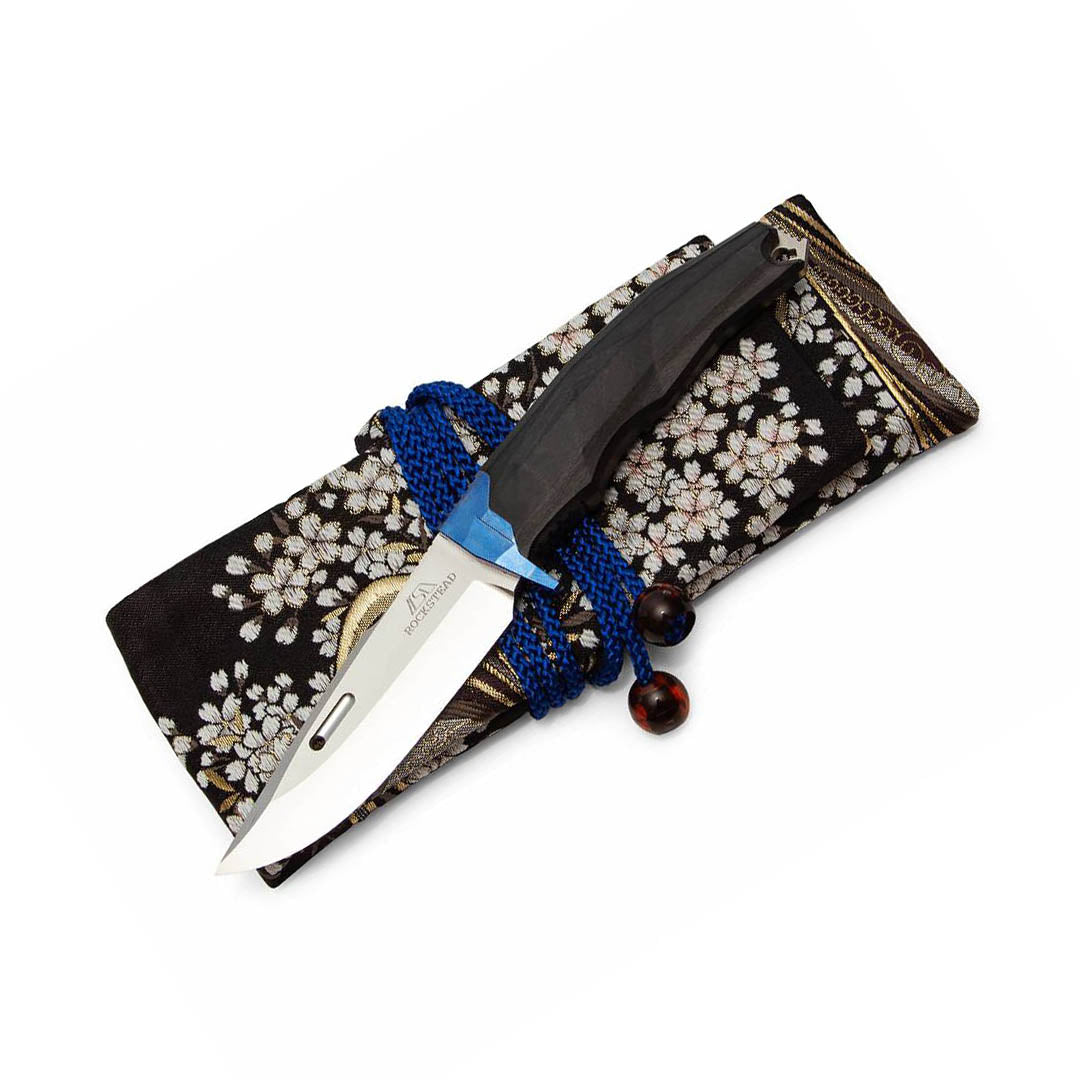 Rockstead Fixed Knives RITSU-ZDP (BL) ZDP189 Clad by VG-10 Blade Wood Micarta Handle