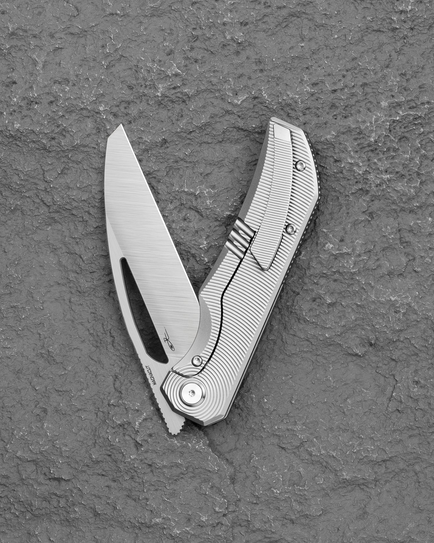 Bestech Taipan BT2503C MagnaCut Blade Titanium Handle Frame Lock Folding Knife
