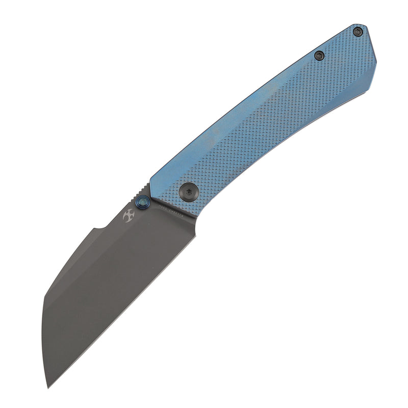 Kansept Contra K1139A3 CPM-S90V Blade Blue Anodized Titanium Handle Frame Lock Folding Knife