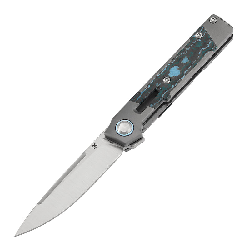 Kansept Kitpu K2123A2 CPM-20CV Blade Titanium with Fatcarbon Handle Frame Lock Knife