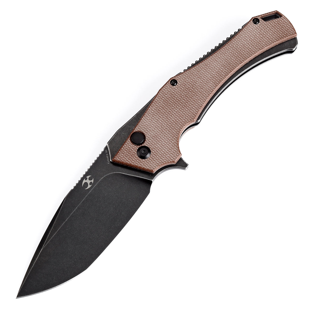Kansept BTF T1008F2 D2 Blade Brown Micarta Handle Flipper Knife