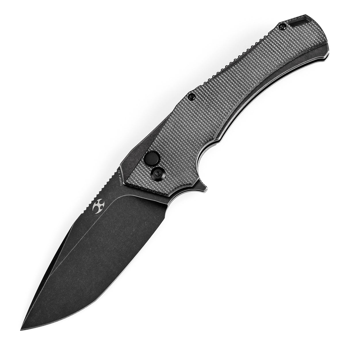 Kansept BTF T1008F4 D2 Blade Grey Micarta Handle Flipper Knife