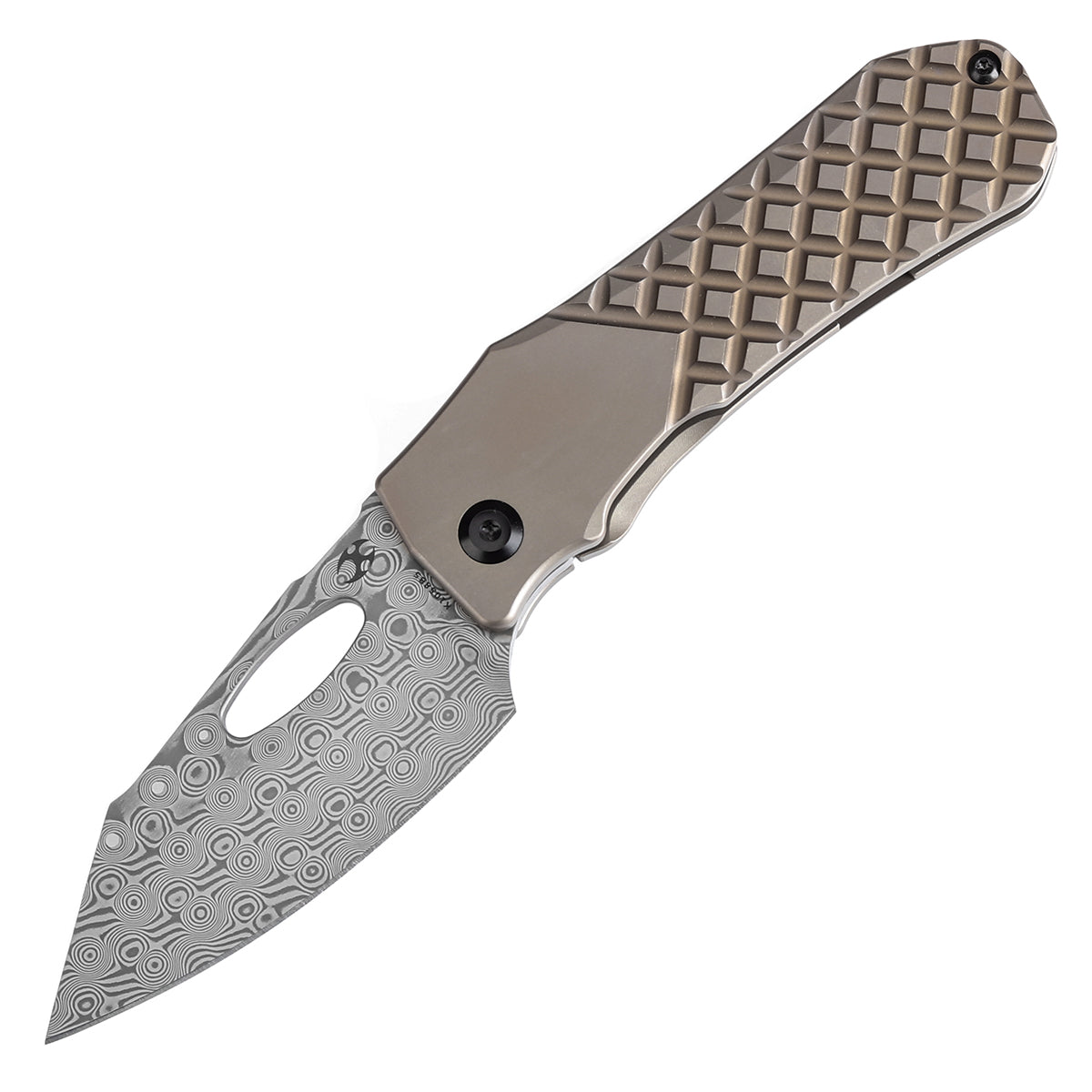 Kansept Loki K1058B5 Damascus Blade Titanium Handle Frame Lock Edc Knife