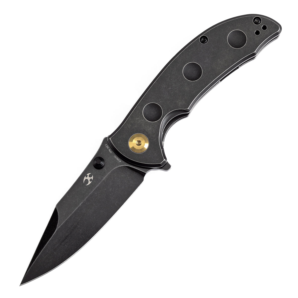 Kansept Knives REI K1061A1 Black CPM-20CV Blade Black Titanium Handle Folding Knife