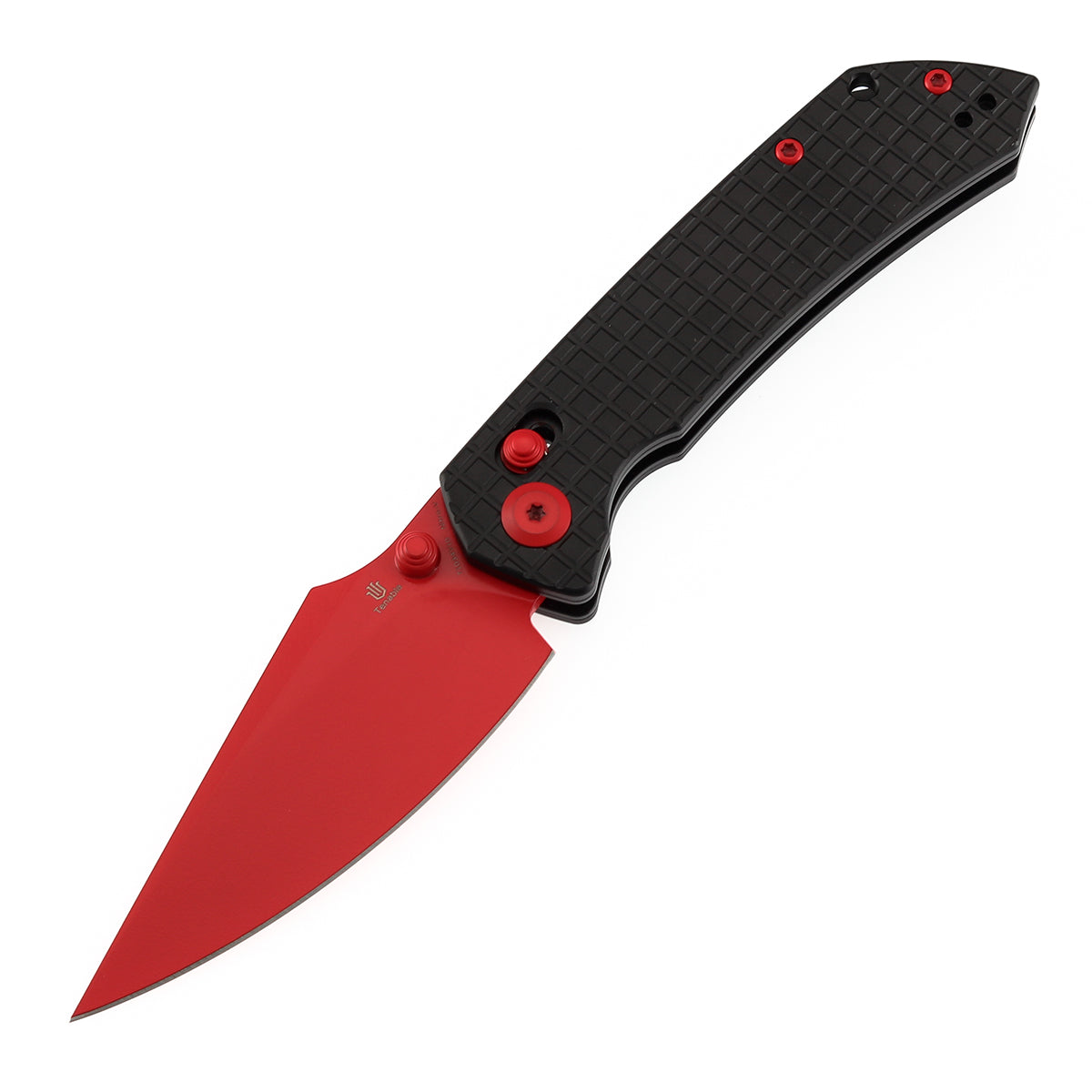 Tenable Fenrir T1034V10 Red Coated Nitro-V Blade Blcak Aluminum Crossbar Lock Folding Knife