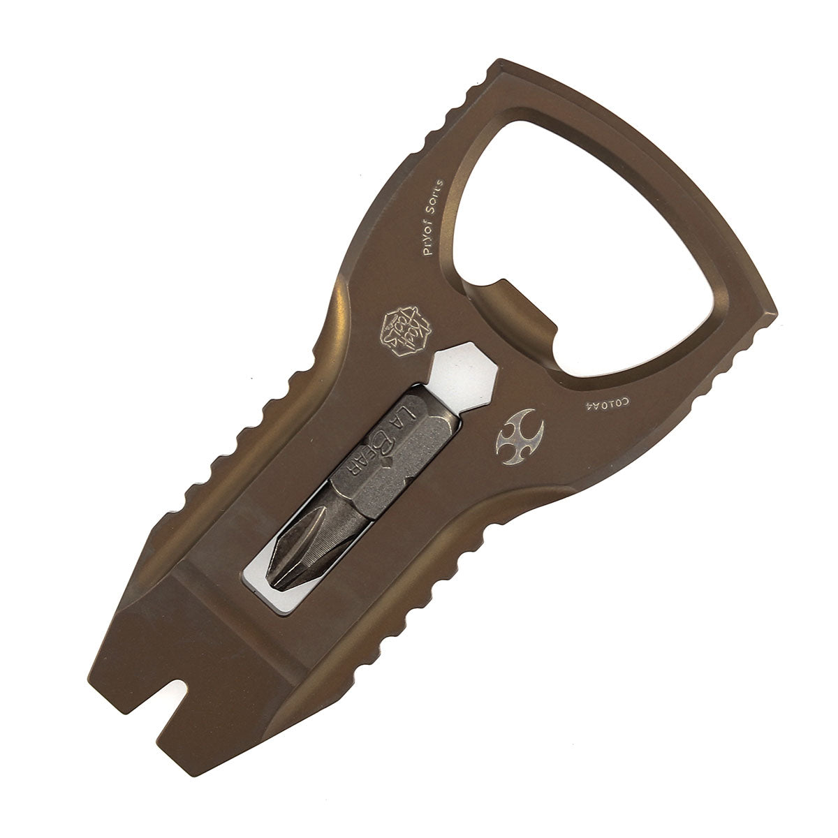 Kansept EDC PryOfSorts C010A4 EDC Multi-Tool Bronze Anodized Titanium Bottle Opener, Pry Bar & Screwdriver