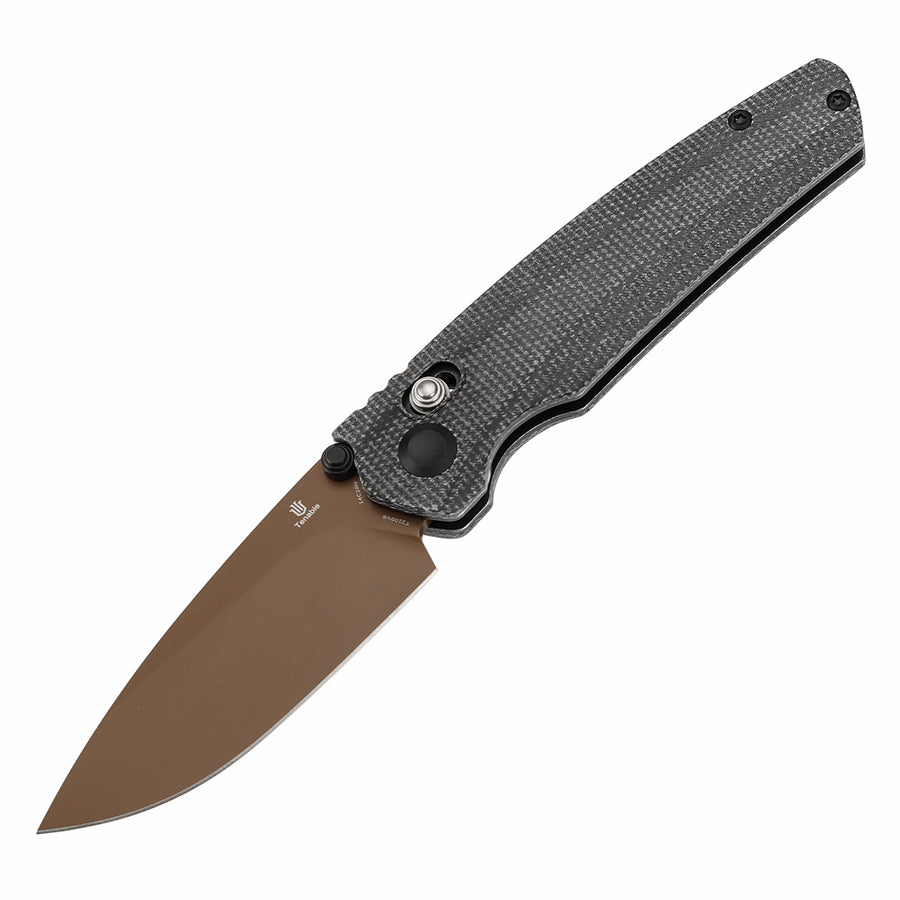 Tenable Raven T2109V6 14C28N Blade Black Micarta Handle Cross Bar Lock Folding Knife