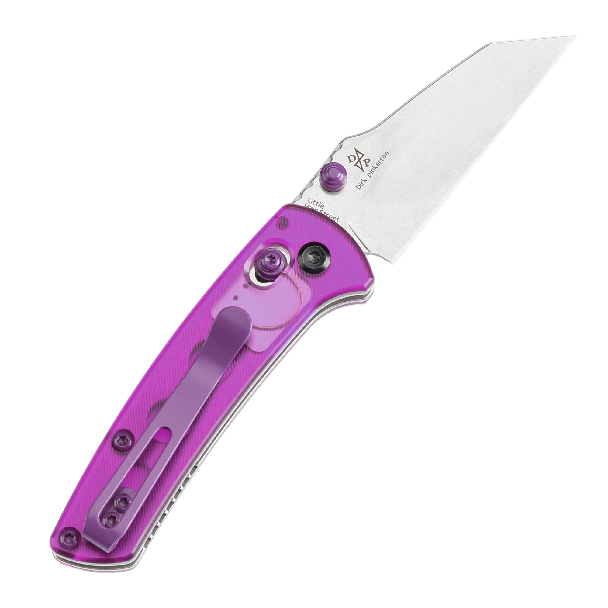 Kansept Little Main Street Flipper Knife T2015V2 154CM Blade Purple Acrylic G10 Handle