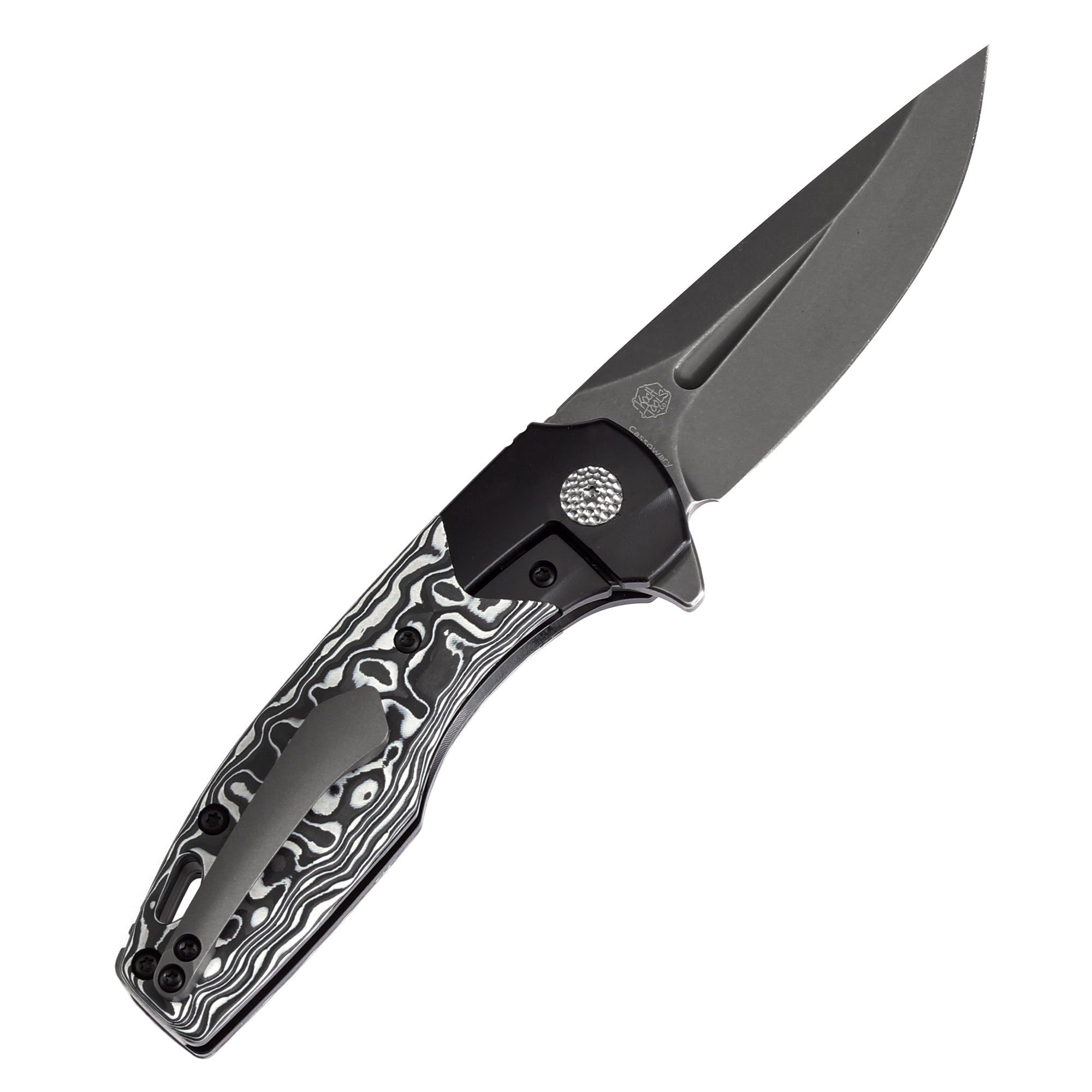 Kansept Cassowary K2065B2 Grey CPM-S35VN Blade Titanium+Carbon Fiber Handle Edc Flipper Knife