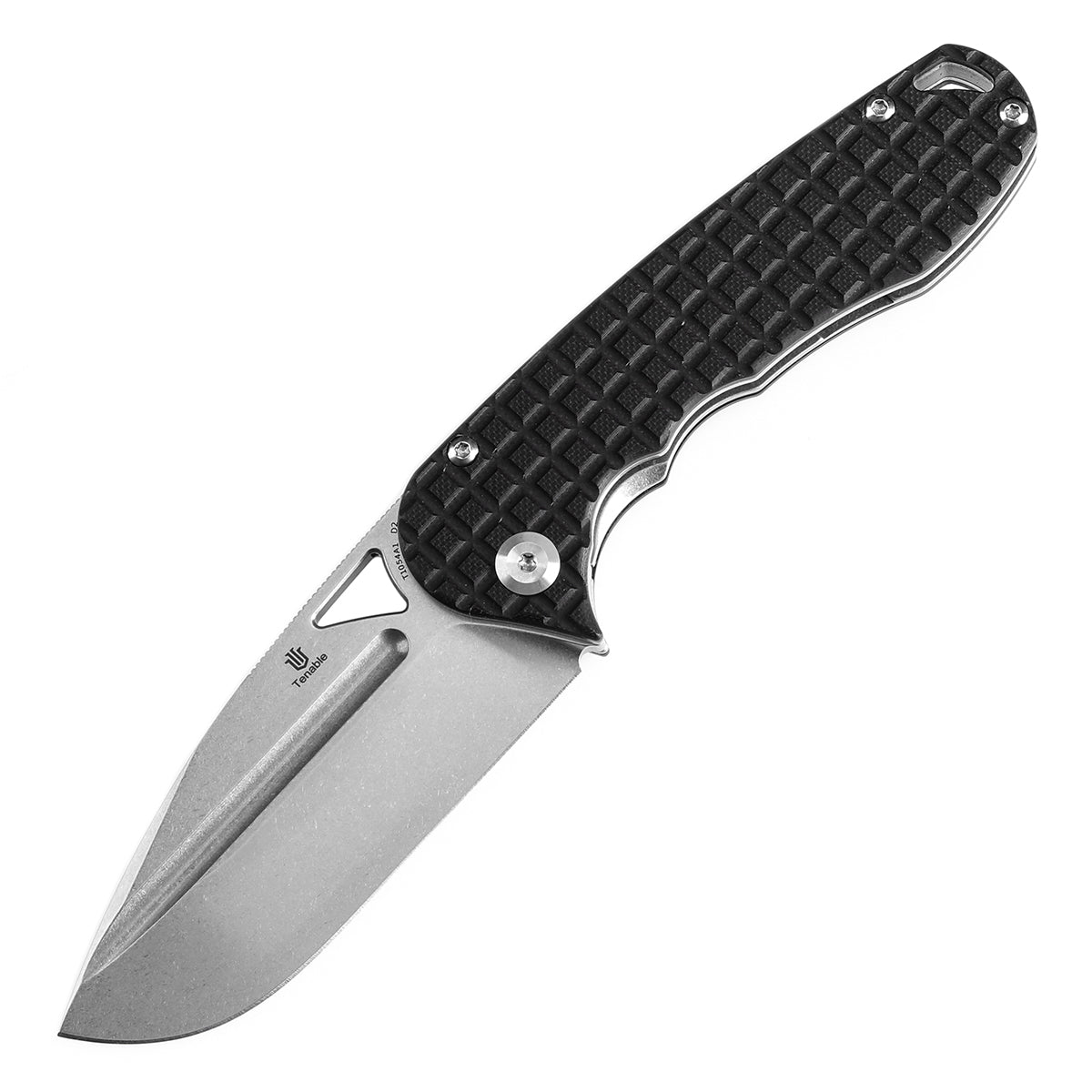 Tenable Bömbur T1054A1 Stonewashed D2 Blade Black G10 Handle Liner Lock Folding Knife