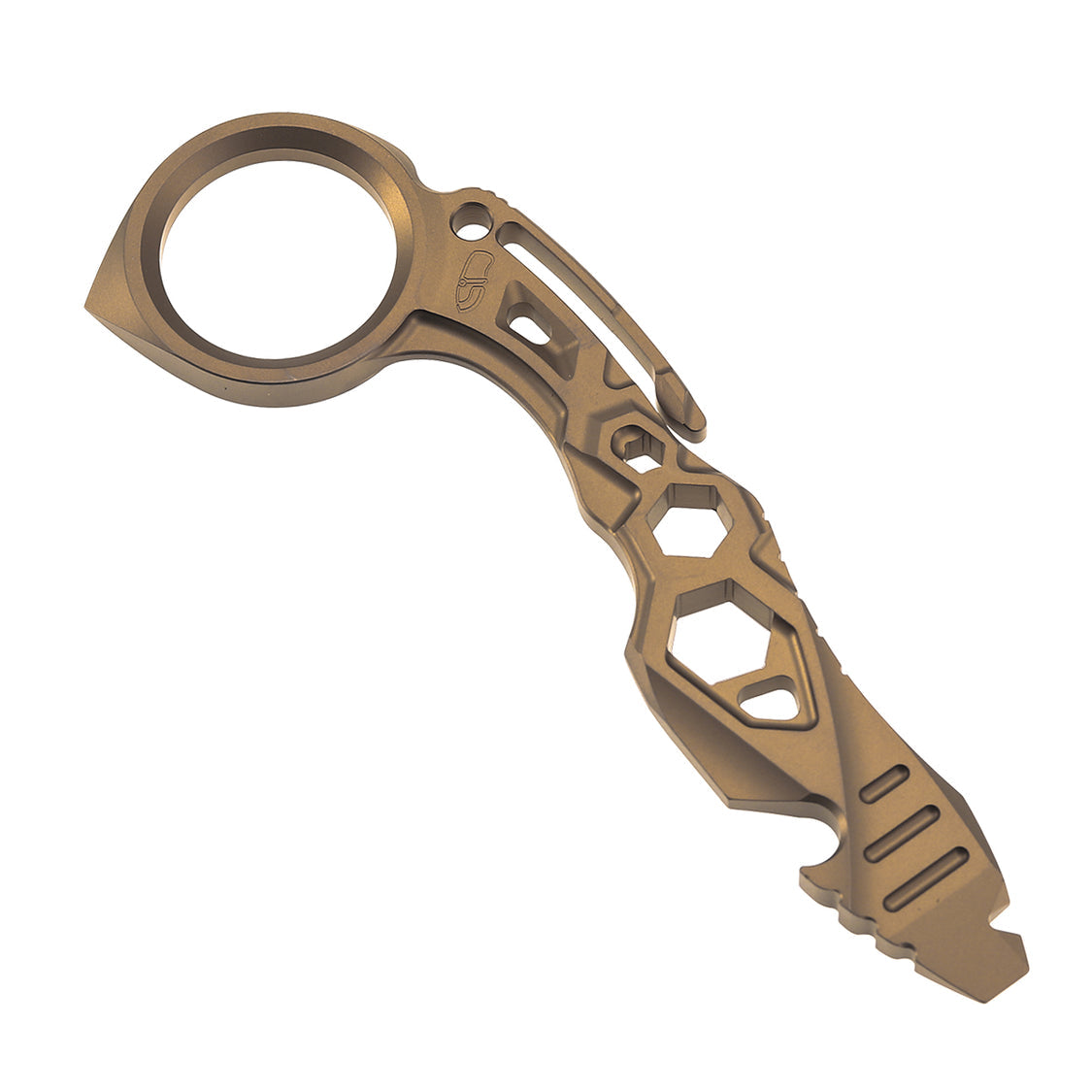 Kansept PryMate G008A6 Bronze Anodized Titanium EDC Pry Bar - Glass Breaker, Bottle Opener, Hex Bit, Pocket Clip