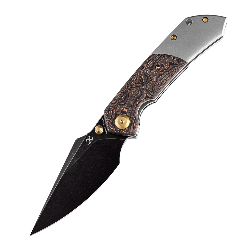 Kansept Fenrir K1034A9 CPM-S35VN Blade Copper Carbon Fiber + Titanium Handle Liner Lock Folding Knife