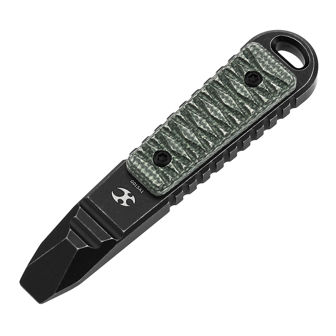 Kansept Kursor G015A1 Blackwash Titanium+Green Micarta with Tsukamaki EDC Tool