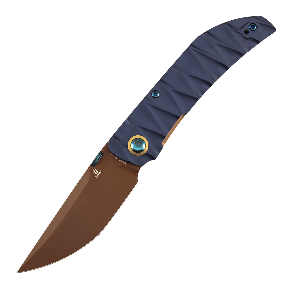 Tenable Tarkin B1078A2 Nitro-V Blade Blue Aluminum Handle Liner Lock Folding Knife
