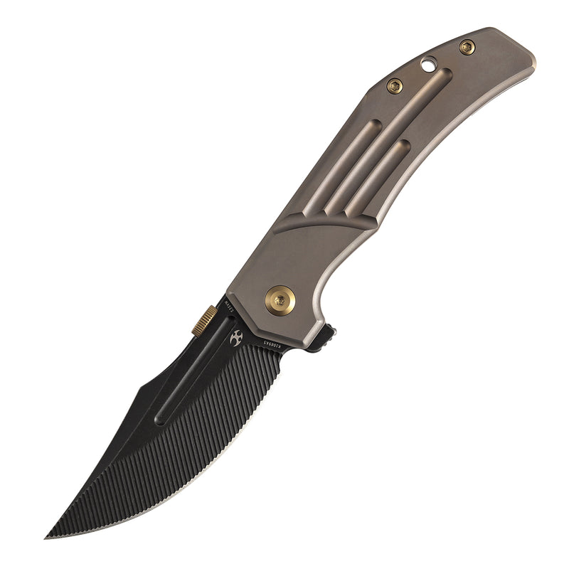 Kansept Orion K1089A5 Blackwash CPM-S35VN Blade Titanium Handle Frame Lock Folding Knife