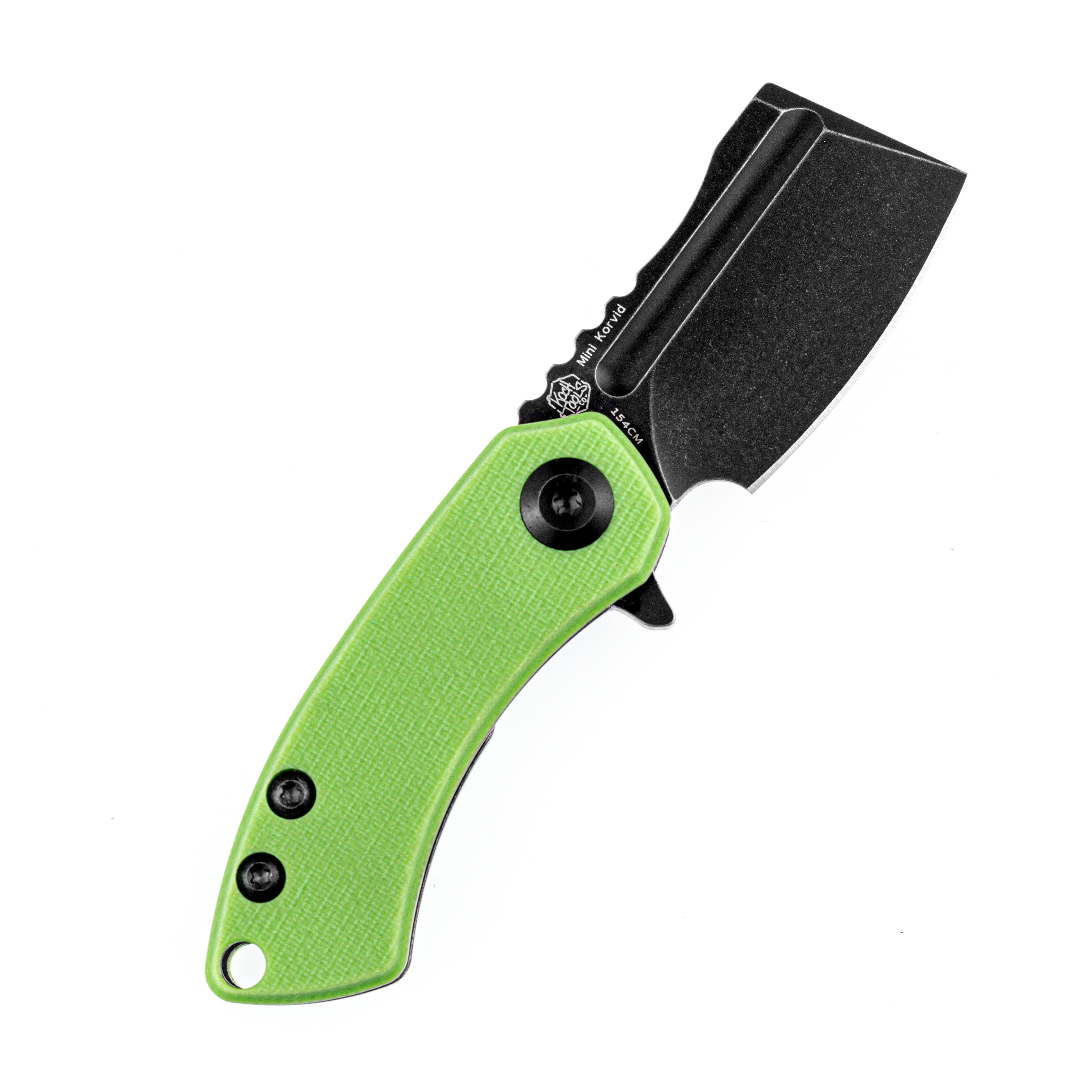 Kansept Knives T3030A8 Mini Korvid 154CM Blade Green G10 Handle Liner Lock Edc Knives