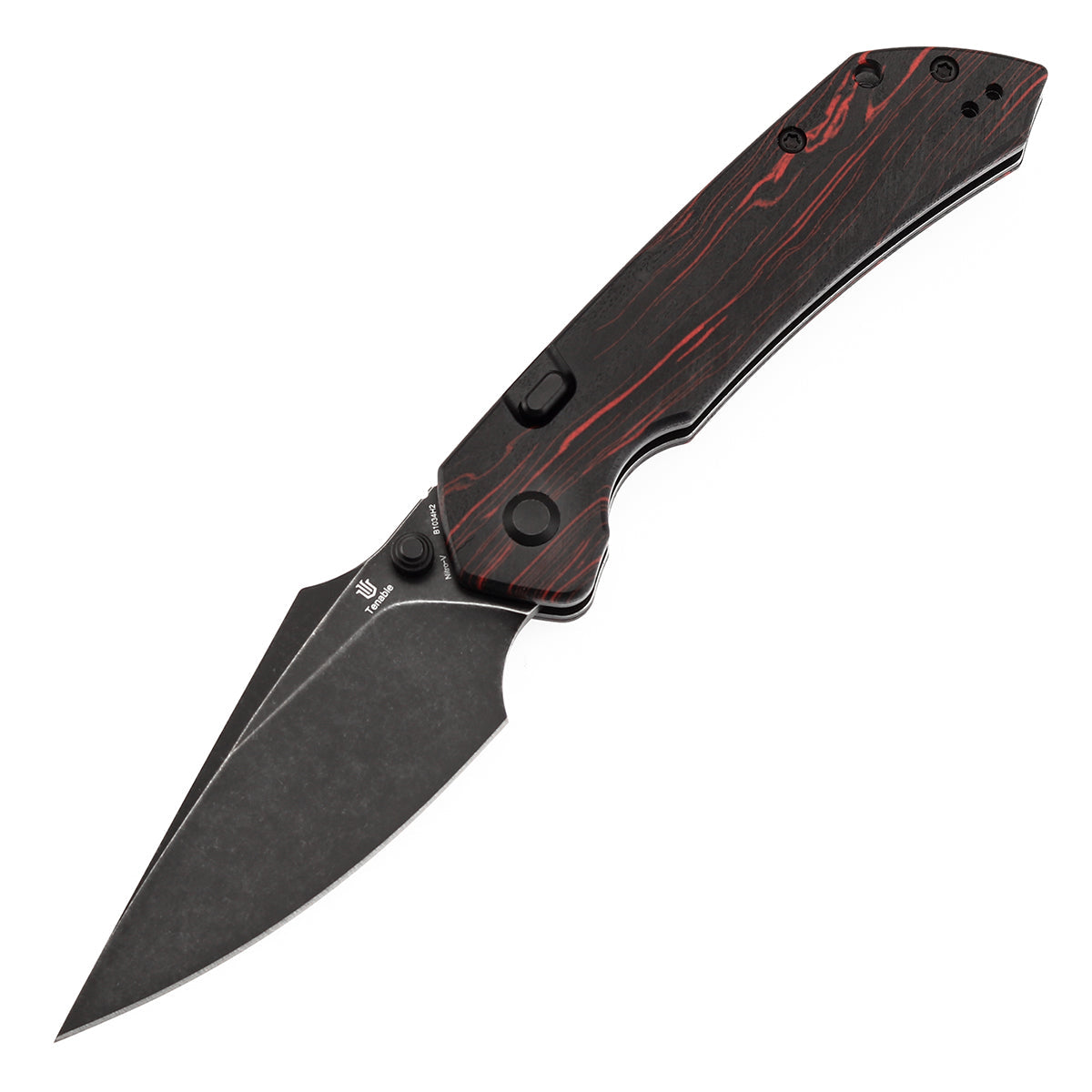 Tenable Fenrir B1034H2 Nitro-V Blade Black & Red G-mascus Handle Top Liner Lock Folding Knife