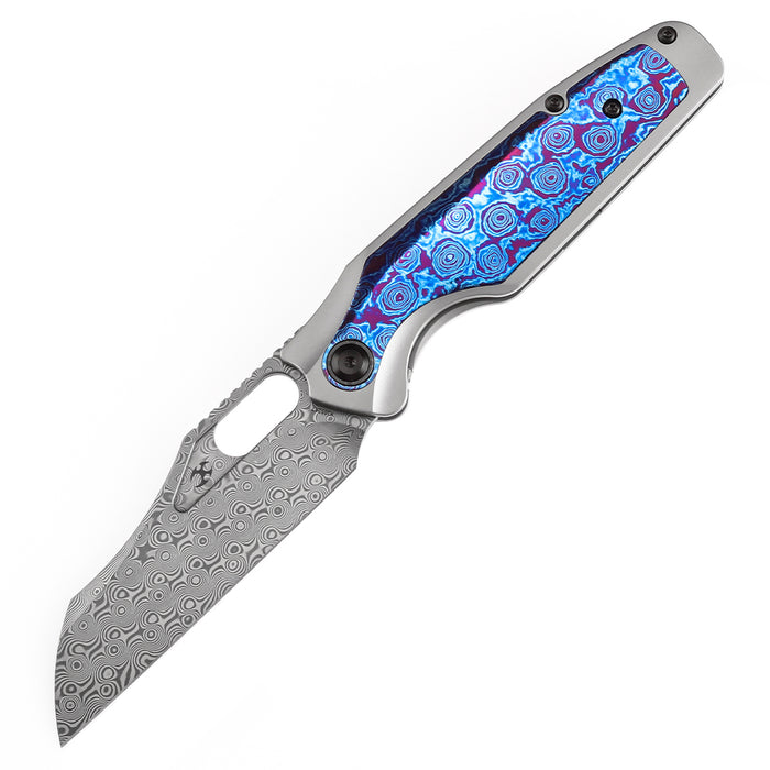 Kansept Tuckamore K1052A7 Folding Knife Damascus Blade Titanium + Timascus Handle Frame Lock