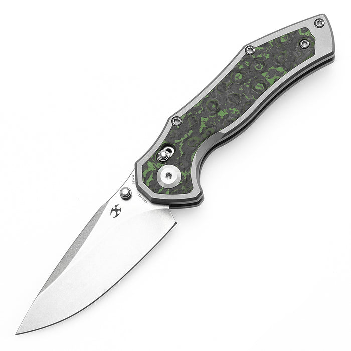 KANSEPT Apollo K2107V1 CPM S35VN Titanium and Jungle Wear Fatcarbon Handle Cross Bar Lock