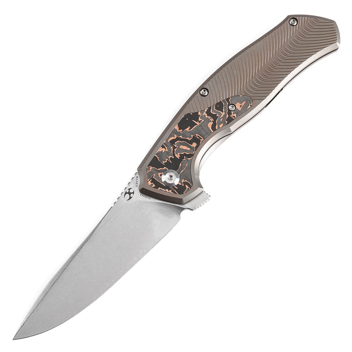 KANSEPT HAVØRN K1069A4 CPM S35VN Blade Titanium with Copper Carbon Fiber Inlay Handle Frame Lock