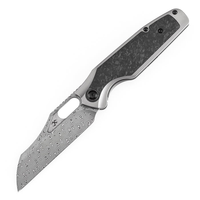 Kansept Tuckamore K1052A5 Folding Knife Damascus Blade Titanium + Carbon Fiber Handle Frame Lock