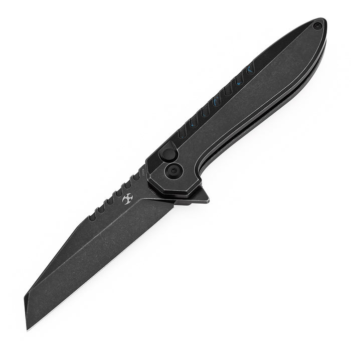Kansept Kosame T1093F2 154CM Blade Blackwash Titanium with Blue Carbon Fiber Inlay Button Lock