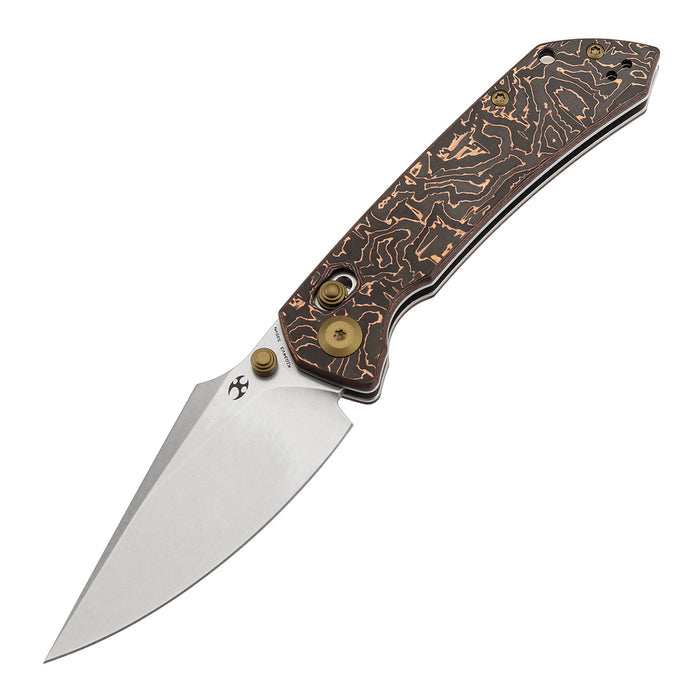 KANSEPT Fenrir K1034V3 CPM-S35VN Blade Copper Carbon Fiber Handle Crossbar Lock Knife