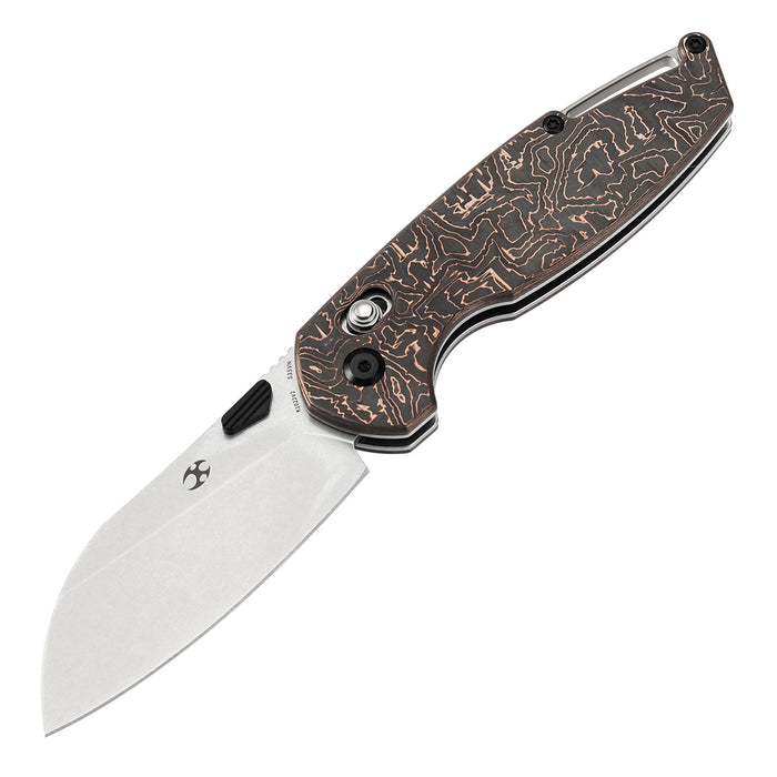 KANSEPT Model 6 K1022V2 CPM S35VN Blade Copper Carbon Fiber Handle Crossbar Lock Knife