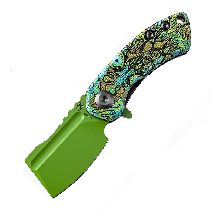 KANSEPT Mini Korvid T3030B2 154CM Blade G10 with Undead Print-Green Handle Liner Lock
