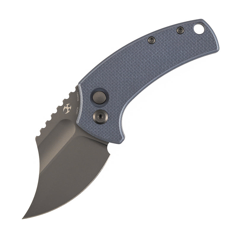 Kansept Wasp T2144F1 Gray TiCn Coated 154CM Blade Light Gray G10 Handle Button Lock Folding Knife