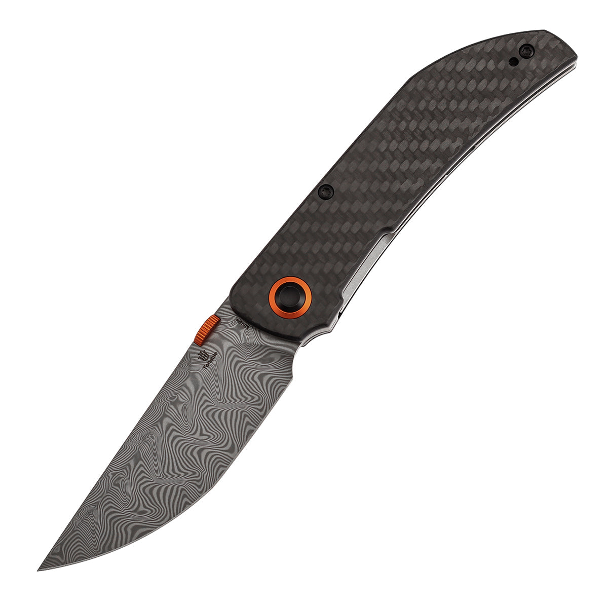 Tenable Tarkin B1078A4 Damascus Blade Twill Carbon Fiber &G10 Handle Liner Lock Folding Knife