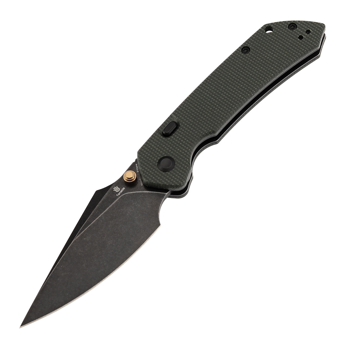 Tenable Fenrir B1034H4 Nitro-V Blade Green Micarta Handle Top Liner Lock Folding Knife