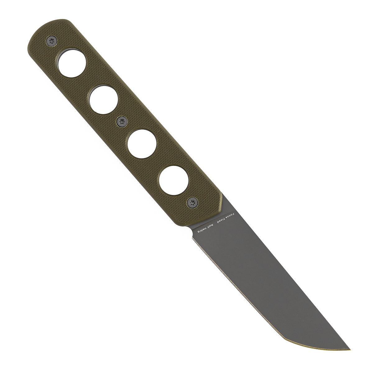 Tenable Foosa G2020A4 Gray TiCn Coated D2 Blade Olive Green G10 Handle Fixed Blade Knife