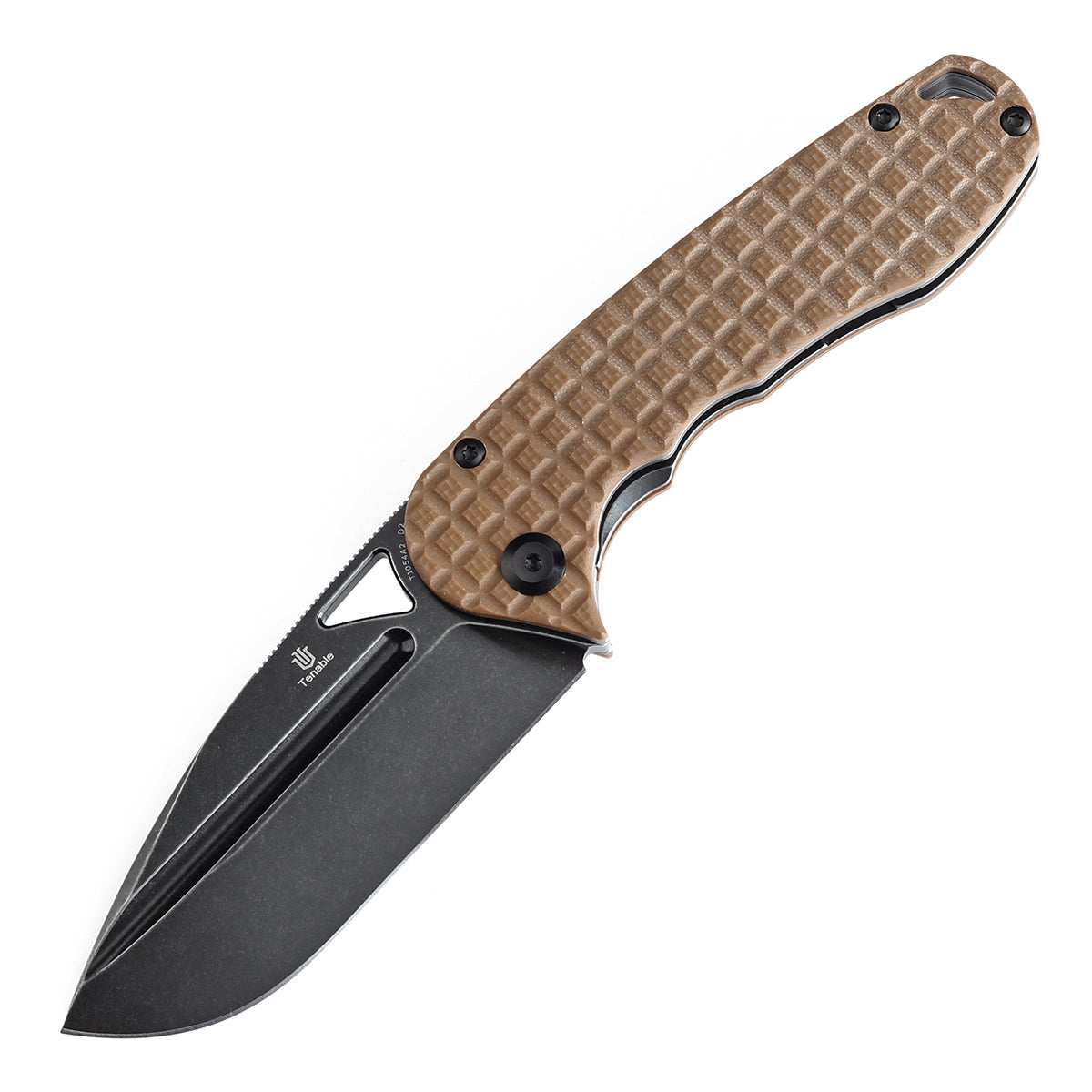 Tenable Bömbur T1054A2 Blackwash D2 Blade Brown G10 Handle Liner Lock Folding Knife